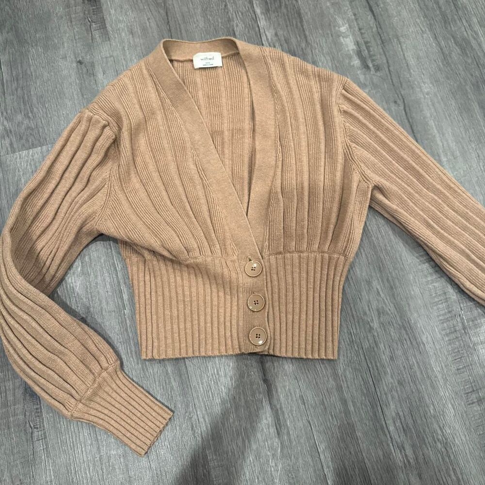 Aritzia Women's Tan and Brown Cardigan